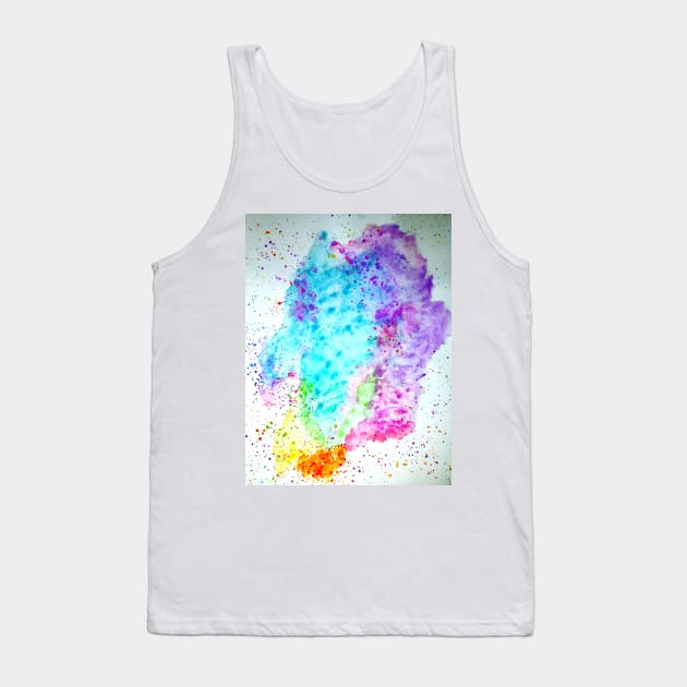 Kaleidoscopic Dream - Abstract Watercolor painting in free style blue, purple, pink, green, yellow, and orange Tank Top by Raidyn